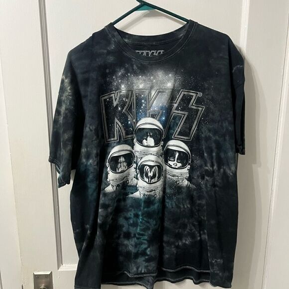 Kiss Tops - KISS Band Graphic Tee - Black Tie-Dye